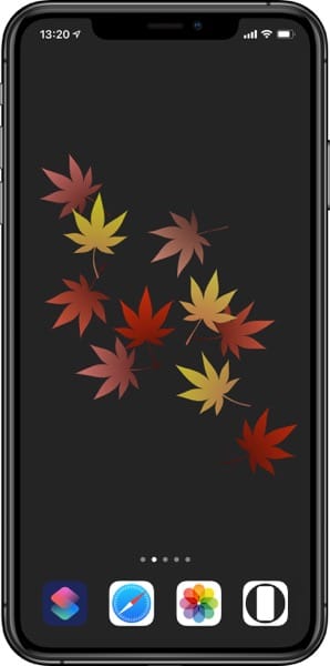 ドックを隠す四季の壁紙ダークのスクリーンショット
