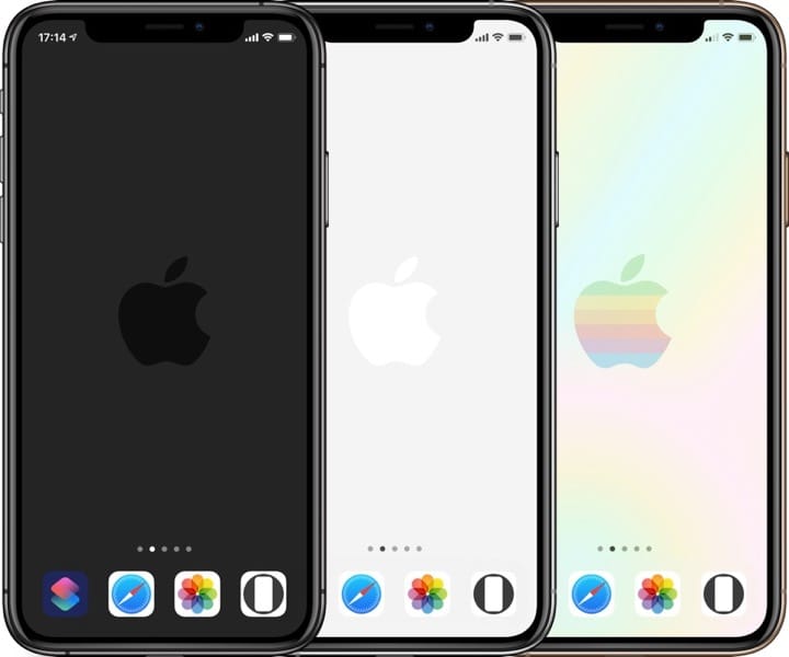 ドックを隠すりんごの壁紙のスクリーンショット