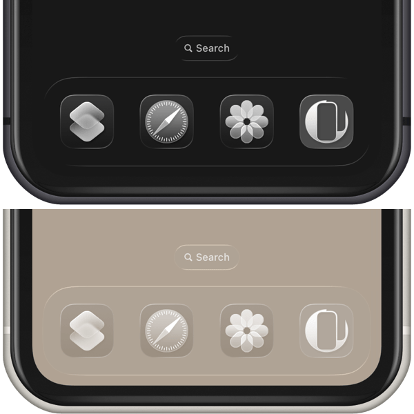 ドックを隠す壁紙スクショ
