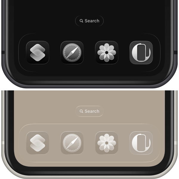 ドックを隠す壁紙スクショ