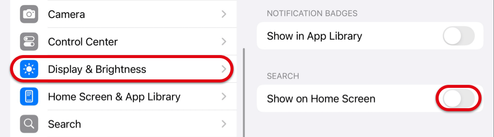 hide search