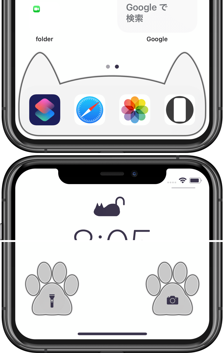 白猫縁取り壁紙 11 Pro